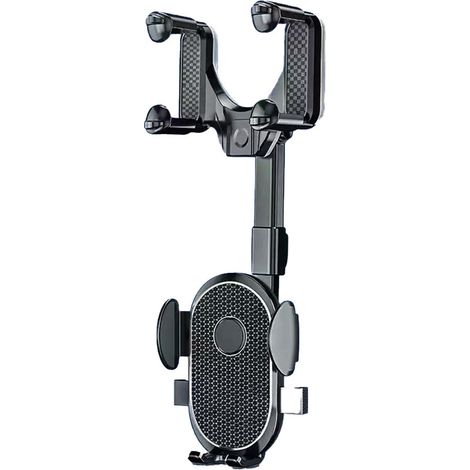 Support de téléphone pour rétroviseur de voiture – Support rétractable rotatif à 360° – Fixation sécurisée à quatre griffes – Matériau ABS de haute qualité (1/5)