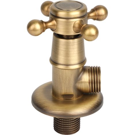 Robinetterie européenne laiton antique vanne d'angle triangulaire pour salle de bain (1/5)