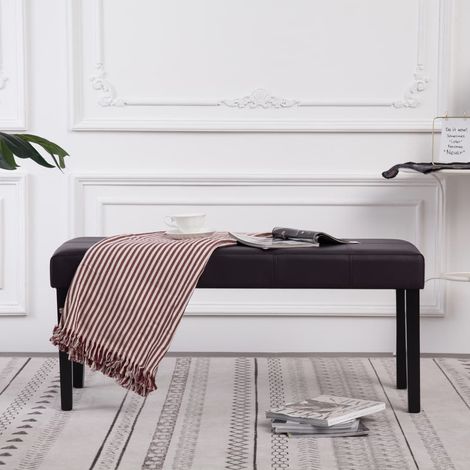 Banc de jardin 106 cm Banc de salon - Banc de table Marron Similicuir BV978882 - BonneVie (1/5)