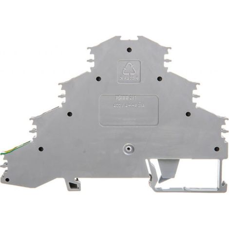 Connecteur de rail à 4 niveaux 4 mm² L1 L2 L3 PE gris 281-530