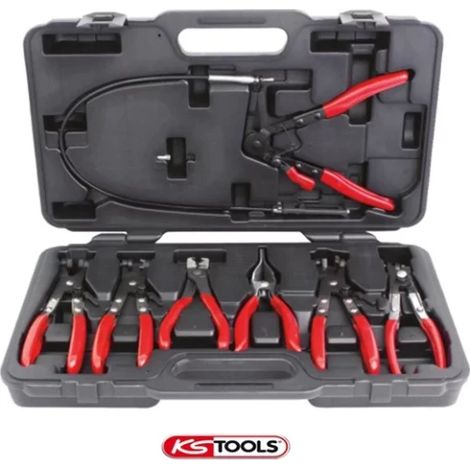 Kstools – Coffret de 7 pinces à collier – Mâchoires orientables – Chrome-molybdène pour durabilité – Poignées gainées PVC confort (1/3)