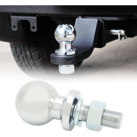 (Video verfügbar) Verchromte Anhängerkupplung im europäischen Stil, 50 mm Durchmesser, 3/4" x 50 mm Griff, Tragfähigkeit 3500 lb, geeignet für Anhänger, Karren und Wohnwagen. (1/5)