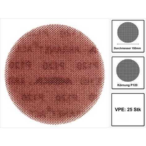 Boîte 25 disques abrasifs auto-agrippants Abranet Ace HD Ø 150 mm MIRKA Grain 80