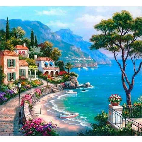 Mosaico di diamanti 5D - Baia sul mare 40x30cm