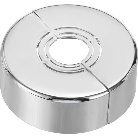 Rosetón de pared dividida (0,8 / 1 / 1,3 pulgadas), placa de cubierta redonda recortable de ABS (1 pulgada de grosor) con sistema de clip para tuberías de agua y grifos – Plata (1/5)