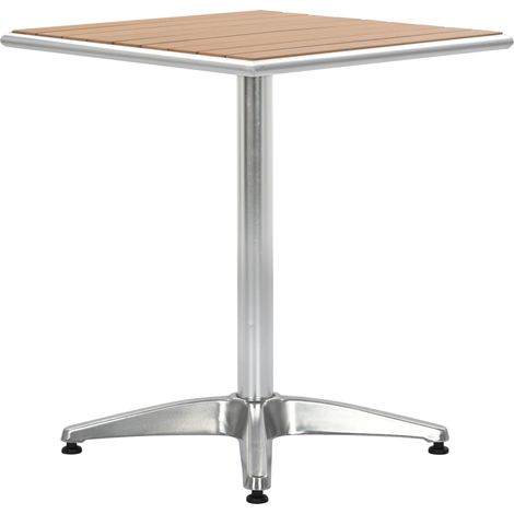 Table de jardin Table d'extérieur Argenté 60x60x70 cm Aluminium et WPC (1/5)