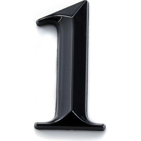 Autocollant 3D pour numéro de maison, panneau de boîte aux lettres (noir, numéro 1) (1/5)