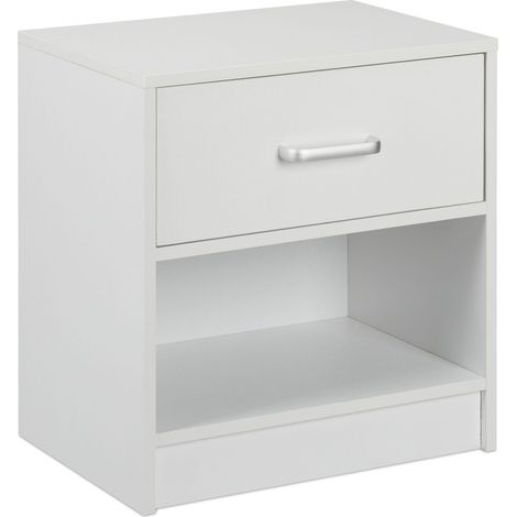 Comodino con pratico cassetto mensola 41,5 x 39 x 31 cm in truciolato bianco 130009755