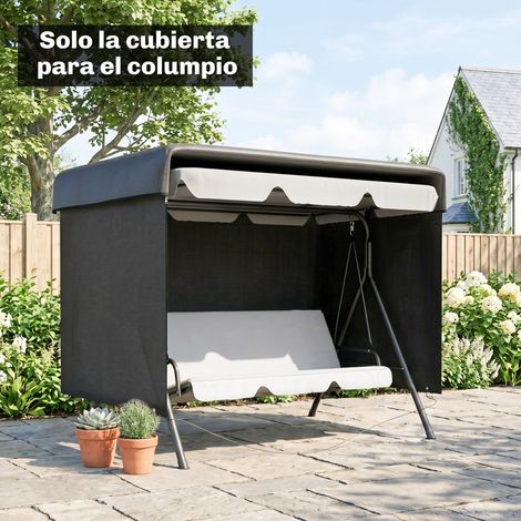 Housse de Protection balancelle de Jardin bâche étanche dim. 2,15L x 1,55l x 1,5H m PE Noir (1/5)