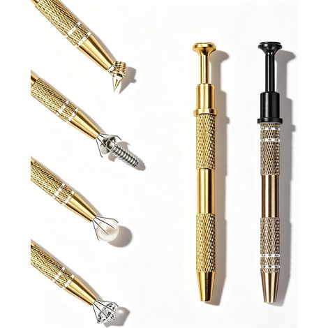 2 Pièce Outil Ramassage Bijoux, Brucelles à Bijoux, Pince à Bijoux avec 4 Griffes, Brucelles à Griffes, pour Bijoux, Perles, Vis, Pièces Précision (Gris (1/5)
