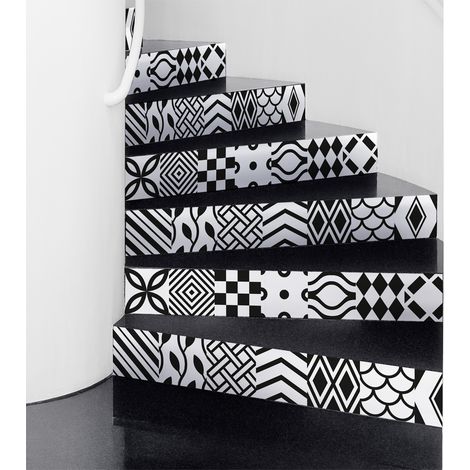 Stickers adhésifs escalier carrelages contremarche - TORBORG - 2 bandes de 15x105cm (1/3)