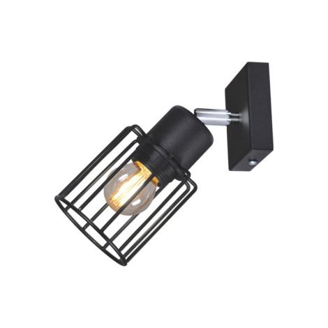 Applique spot loft métal noir E27 Kaja Troy K-4560