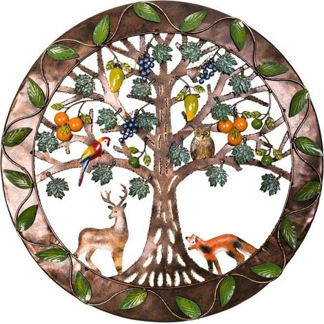 JANMIR-Arbre de Vie en bois, Décoration murale Arbre de Vie, Panneau Arbre en métal pour la maison, Décoration murale (1/5)