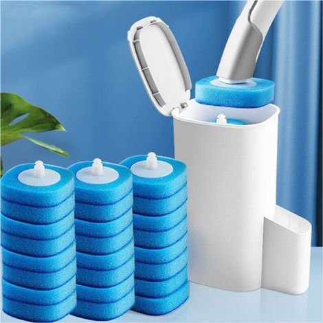 Brosse De Toilette Autonettoyante - Avec Têtes Jetables Et Solution Désinfectante - Pour Salle De Bain - Kit Complet 1 + 8 Recharges (1/5)