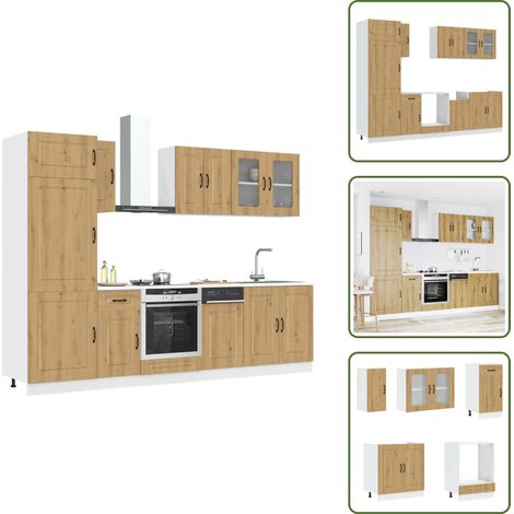 vidaXL Ensemble d'armoires de cuisine 8 pcs Kalmar bois d'ingénierie (1/5)