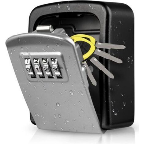 Pr Secure Key Box, Wall-Mounted Key Safe [Waterproof and Rustproof] [Indoor and Outdoor Use] for Home School Office Factory Garages Secure Key Box (1/5)