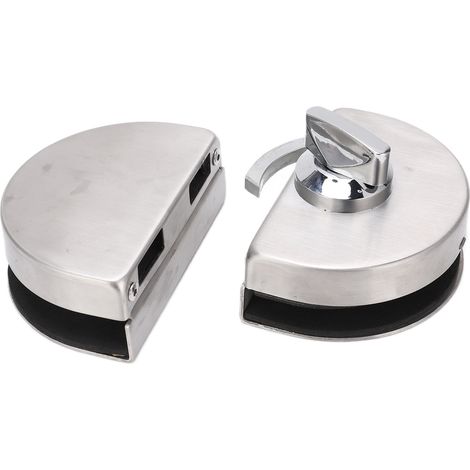 Serrure de porte en verre 97x65mm, type fendu, surface brossée et polie, remplacement pour épaisseur 10-12mm (1/5)