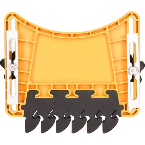 Guide de sécurité à peigne pour scie circulaire de table, bloc de poussée, butée de travail du bois pour tables de défonceuse et scies à ruban, jaune (1/5)