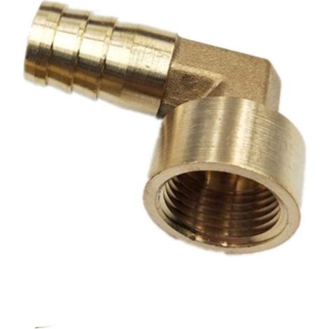 ZHaonan-Tuyau en Laiton, Laiton Tuyau de raccords tuyauterie 8 mm 10 12 14 16 Barb Queue 1/4" 3/8" 1/2" BSP Filetage Femelle cuivre Joint Coupler, tuyaux d'eau 1/2 10mm (1/4)