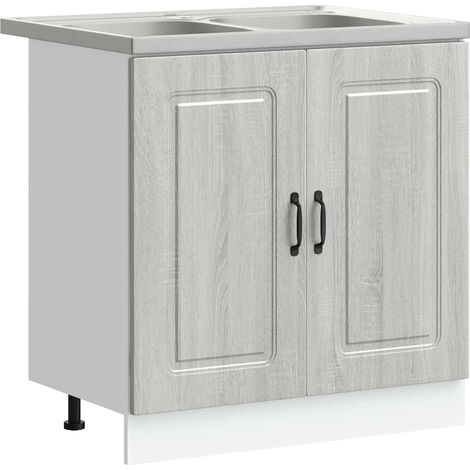 Mueble de cocina rectangular moderno con amplio espacio de almacenamiento 80 x 46 x 81,5 cm madera de ingeniería gris Sonoma 020055682 (1/5)