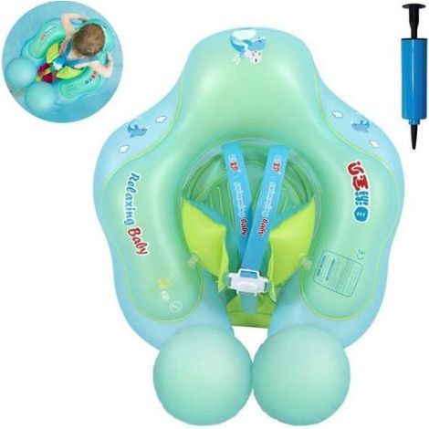 Bouée Bébé - Siège De Piscine Gonflable - Fond Entrejambe - Ceinture Sécurité Anti-retournement - 12 À 30 Mois - 9 À 15 Kg - Taille L