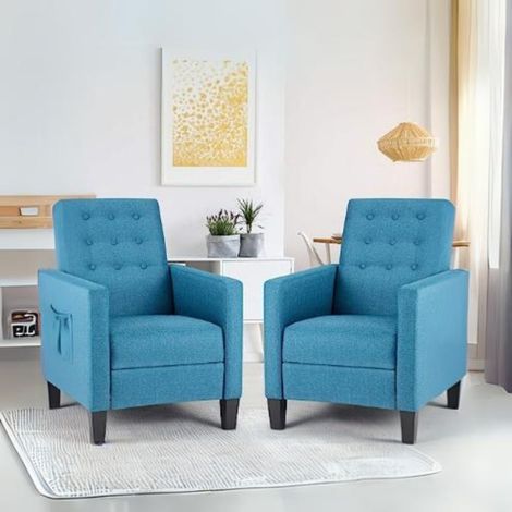 Fauteuil relax avec tissu bleu de massage - Malea (1/4)