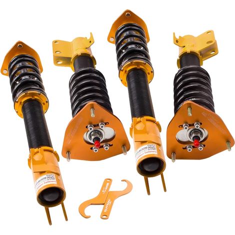 Suspension Coilover, Hauteur réglable 1"-3", 24 niveaux d'ajustement de l'amortissement, Aluminium + Fer, Longueur de l'article 70 cm, Poids de l'article 30 kg (1/5)