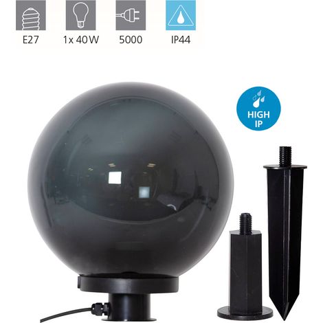 Lampe globe avec piquet Monterollo Smoke Ø 30 cm - 900202 (1/5)