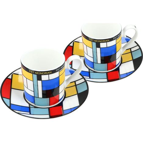 Carmani, 2x tazzine da caffè espresso - piet mondrian/Composition A (1/5)