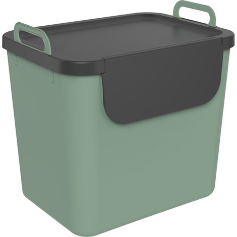 Rotho Mülltrennungssystem Jive 30 L grünschwarz Recyclingbehälter (1/2)