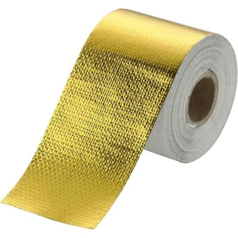 Cinta adhesiva de aluminio, resistente a altas temperaturas, de 5 cm de ancho y 10 m de largo, para aislar cables y tuberías. (1/5)