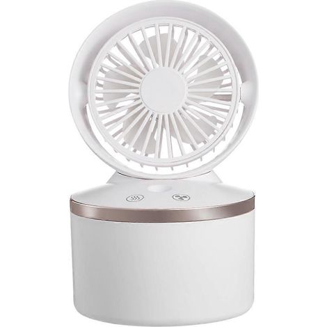 Ventilateur de bureau USB silencieux avec humidificateur intégré, mini ventilateur portable à 3 vitesses.
