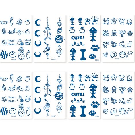 Tatouage Temporaire - 8 Feuilles - Pour Adultes et Adolescents - Appliqué sur Peau - Durée 5 à 15 Jours (1/5)