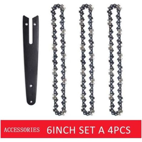 3 pièces 6 pouces chaîne 1 jeu de guides pour Mini scie électrique coupe accessoires de scie à chaîne durables de haute qualité (1/4)