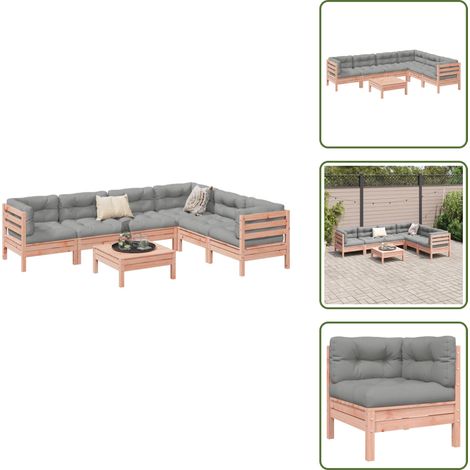 Meubles extérieurs - vidaXL Salon de jardin 7 pcs et coussins bois massif sapin de douglas - Canapé de jardin