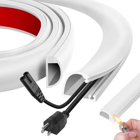 Goulotte Passe Cable Mural 1m×27mm Goulotte Electrique pour 2 à 5 Cordons  Retardateur de Flamme Cache Cable Tv Mural,Flexible Silicone Cache Fil Electriquepour la maison, le bureau et le domicile (1/5)