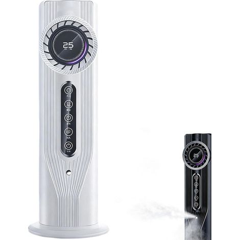 Climatiseur portable 3-en-1 100ml mini ventilateur brumisateur minuterie 6h LED chambre bureau,Blanc (1/5)