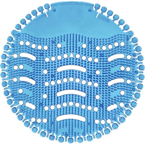 Lot de 5 tapis anti-éclaboussures pour urinoir - Désodorisant pour urinoir - Compatible avec la plupart des marques d'urinoir - Anti-éclaboussures et anti-odeurs - bleu (1/5)