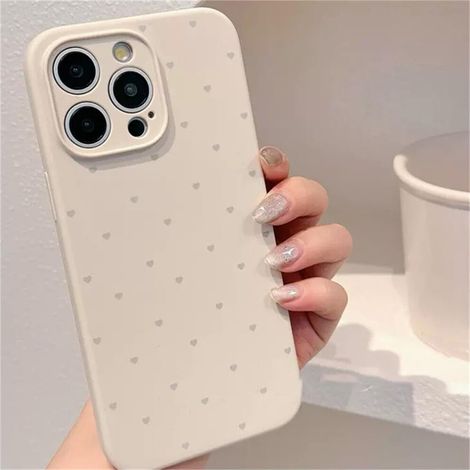 Adatta per custodie per telefono in silicone liquido a forma di cuore colorato, compatibile con iPhone 15/14/13/12 Pro Max, antiurto e con una morbida cover posteriore blu. (1/2)