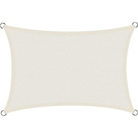Voile d'ombrage Imperméable Rectangulaire 3x4m, Toile Ombrage PES Résistant à l'eau, Résistant 98% Protection Rayons UV pour Patio Terrasse Extérieur, hors blanc 3x4 (1/5)