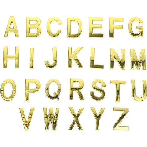 Plaques adhésives alphabet 26 pièces 5 cm doré ABS durable (1/5)