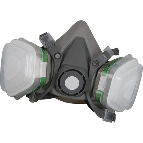 Ensemble de 7 cartouches filtrantes à particules pour masque de protection à gaz, avec éponge filtrante en caoutchouc. (1/5)
