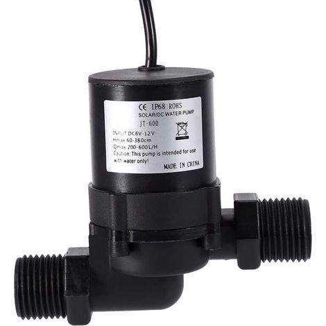 Pompe circulation eau solaire DC12V - HAWUJ - Pour chauffe-eau/aquarium/fontaine (1/4)