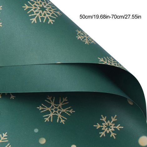 Papier cadeau kraft de Noël, collection Éléments de Noël, papier cadeau double face, décoration de boîte cadeau de Noël (1/5)