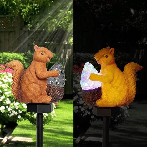 paquet de lampes solaires de jardin, lumières solaires d'écureuil, lumières de décoration extérieure, lumières de paysage étanches, lumières solaires LED pour jardin, parterre de fleurs, fêtes, (1/5)