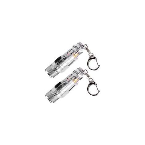 Lot de 2 mini lampes torches étanches, pompes et longue portée, transparentes (1/5)