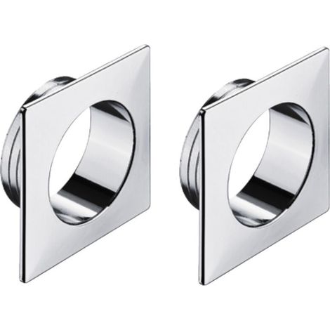 2x Rosace de bouton poussoir carrée en plastique pour épaisseur de porte 19mm Verrou Fermeture Caravane Sécurité Push-lock, chromé poli (1/3)