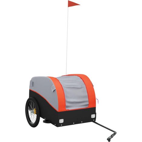 Remorque de vélo noir et orange 45 kg fer