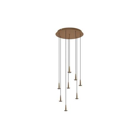 Mantra Plafonnier avec 8 suspensions LED ANDROMEDA en forme de goutte, or 40W 3000K 4000Lm, base ronde (1/4)