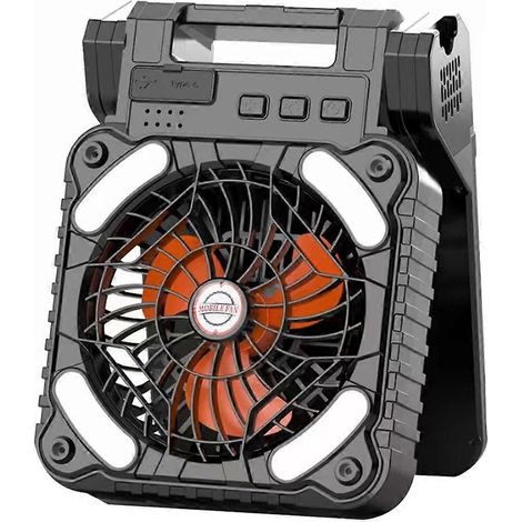 Solarbetriebener Campingventilator mit LED-Licht, tragbarer Campingventilator